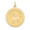 14K Yellow Gold Chihuahua Disc Charm Pendant Jewelry 26mm x 20mm
